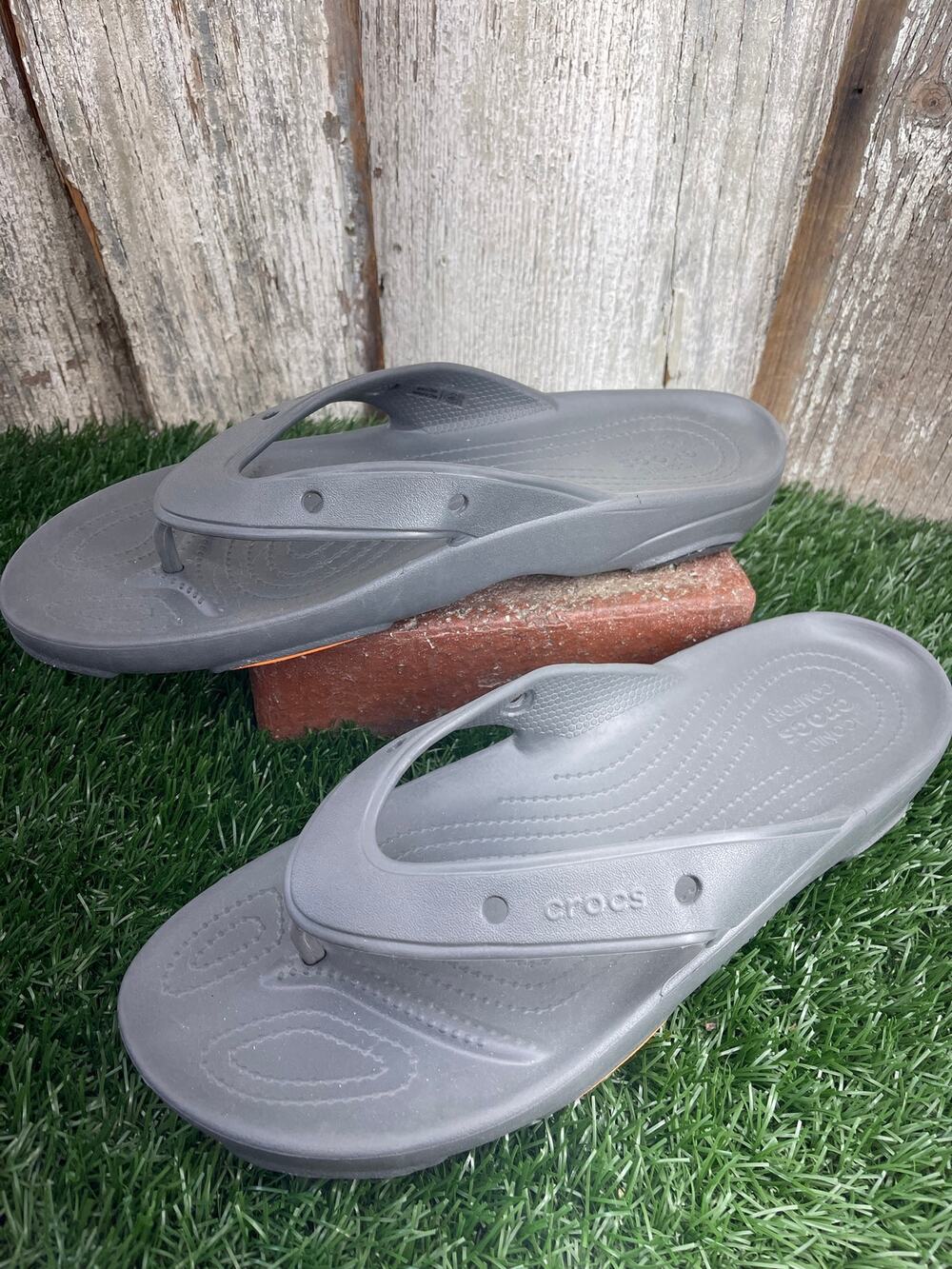 CROCS Classic All Terrain Flip Flops Slate Gray Men's 12